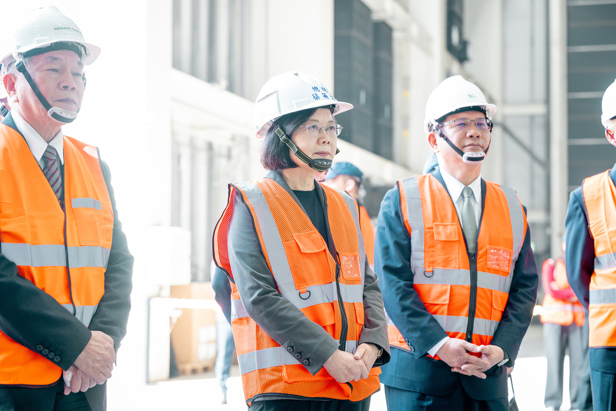 蔡英文赴台中出席「西門子歌美颯機艙廠竣工暨供應鏈大會」。 圖：總統府提供