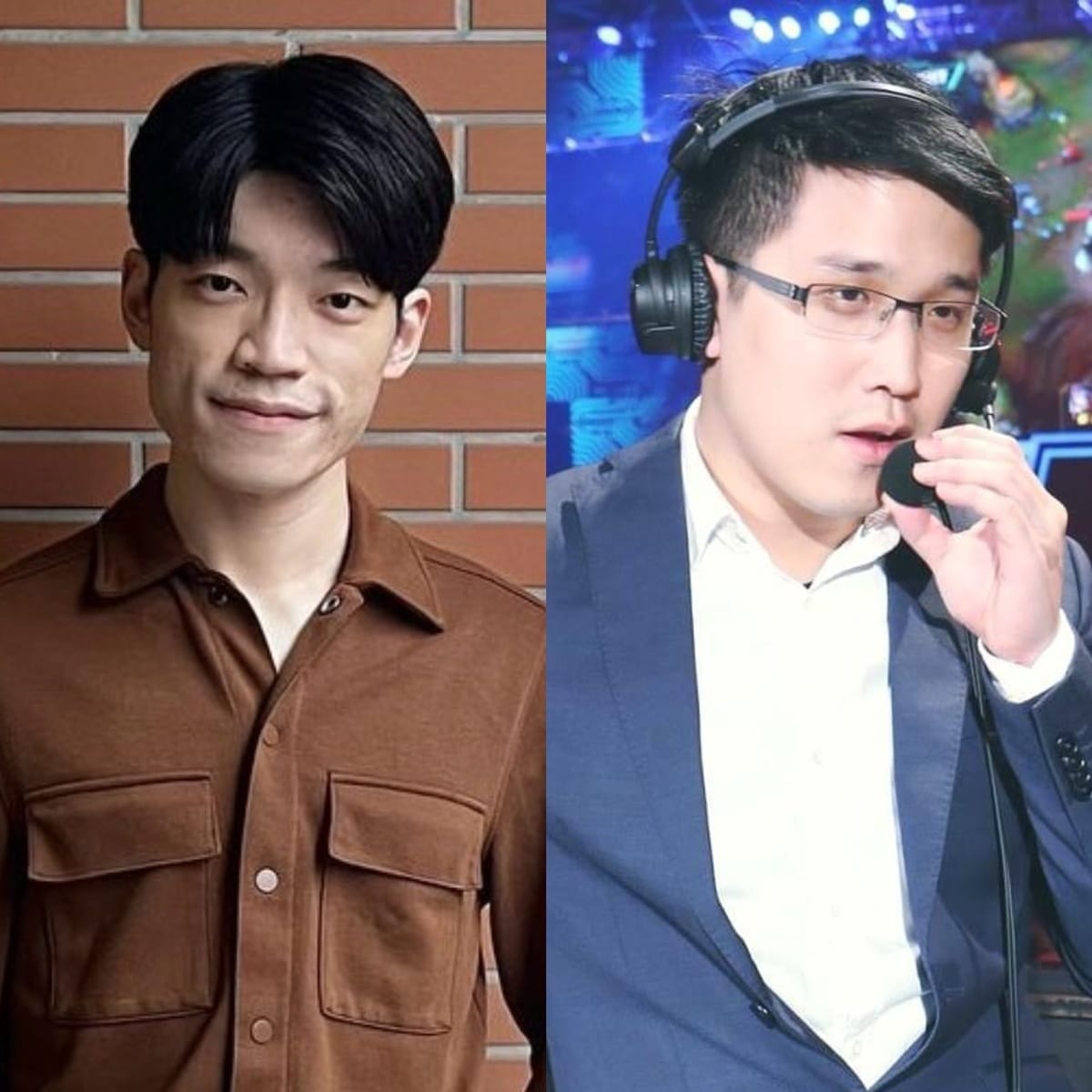 《英雄聯盟》LCK賽區昨日的比賽第一場由KDF對上DK，中文台的轉播則由主播大楷（右）跟賽評Jay（左）擔任。 圖：翻攝自Jay、Sectino部分IG