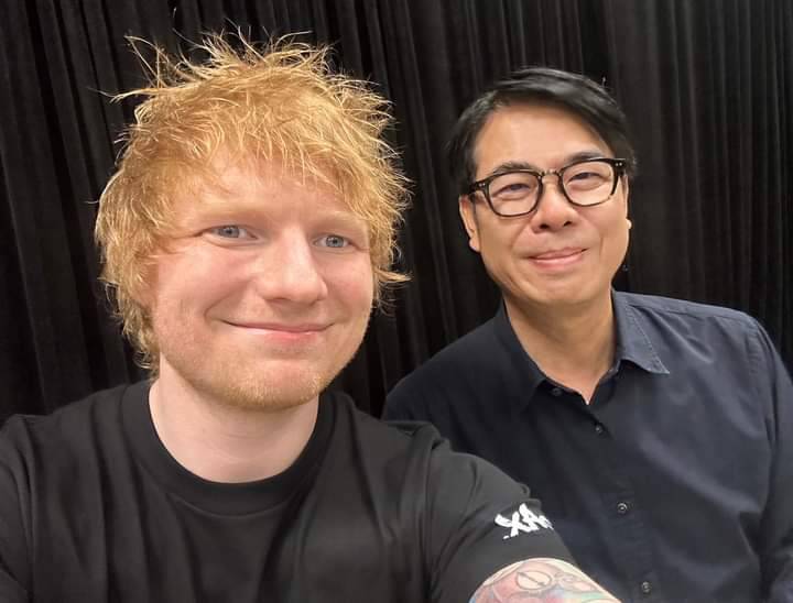 陳其邁探班紅髮艾德自拍照片。 圖：翻攝陳其邁臉書