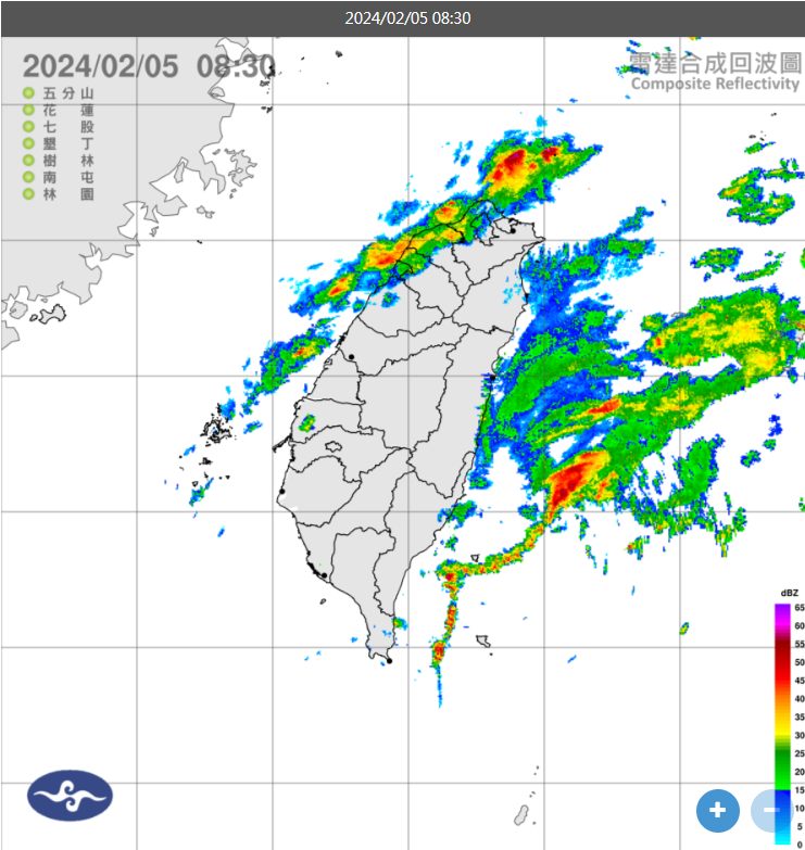 晚到今(6)日清晨有鋒面逐漸通過台灣，各地會有局部短暫陣雨，特別是中部以北沿海如果有旺盛對流移入，不排除有雷雨出現。 圖：取自鄭明典