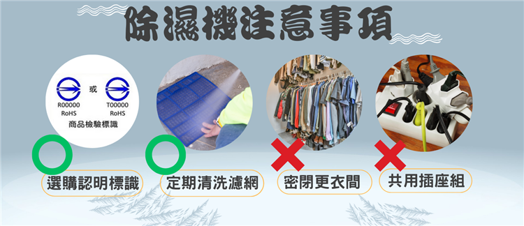 標準檢驗局提醒民眾，使用除濕機須注意事項。 圖：取自經濟部官網