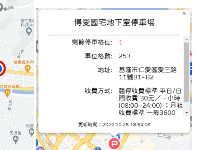 律師林智群指出，博愛停車場車位約 250 個，是東岸停車場的一半左右，但樓上為仁愛博愛市場、附近又有崁仔頂漁市，半夜也是一堆車子進進出出要停，使用率相當高。 翻攝自 林智群律師 臉書