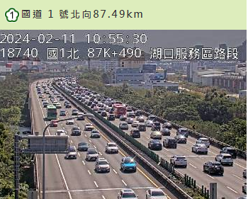 初2(11)回娘家，南向的車流已經開始擁擠。 圖：翻攝自高速公路1968 網站