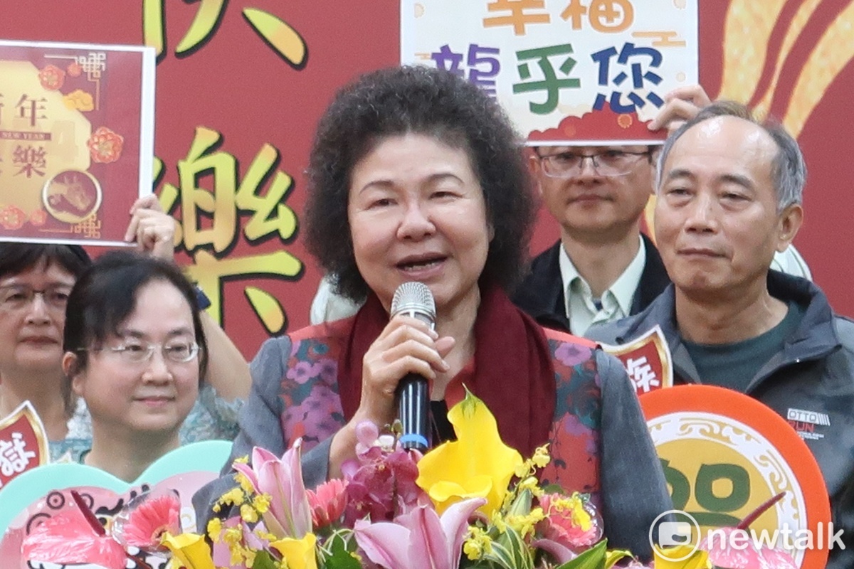 監察院15日舉行新春團拜，院長陳菊致詞。 圖：林朝億/攝