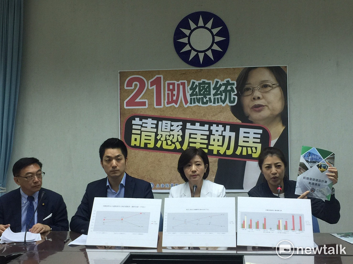 媒體民調指，蔡英文執政滿意度下滑至21%新低點。國民黨立委王育敏今（23）日表示，這個數字不是最低，還會更低。 圖：林人芳／攝