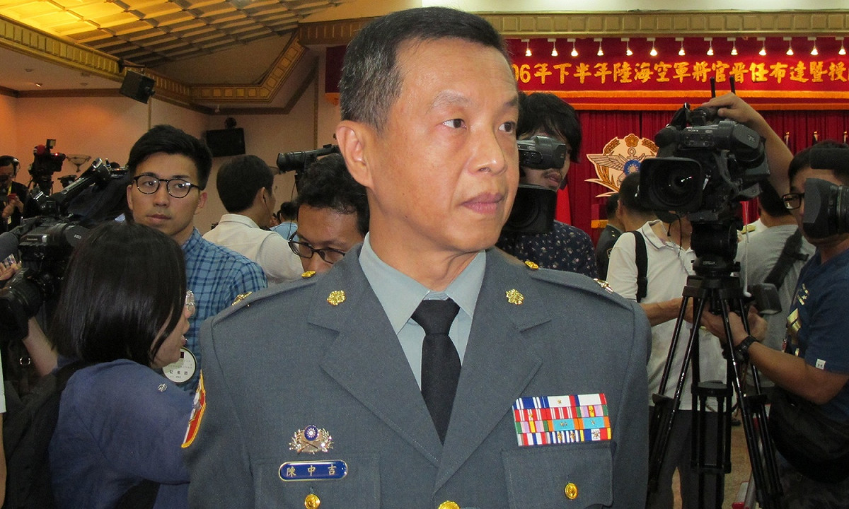 國防部發言人陳中吉27日表示，天箭飛彈墜海畫面外流純屬內部管控失當。 圖：林朝億/攝