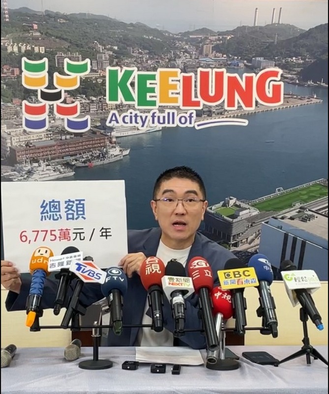 謝國樑批林右昌兄妹「中央廚房」餵食假訊息，強調東岸廣場年收總額是6775萬。 圖：截自謝國樑臉書直播