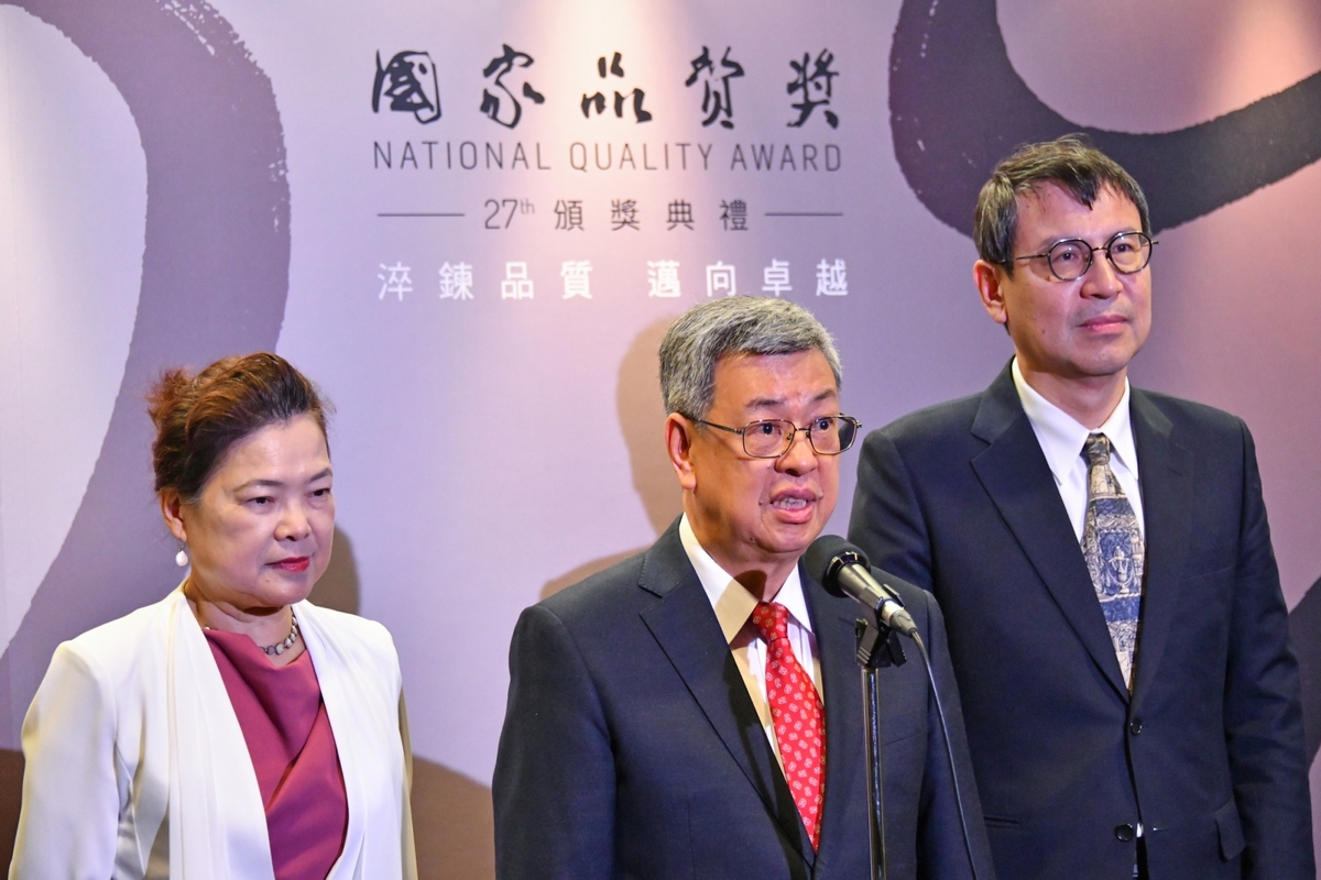 行政院長陳建仁今（21）天下午出席第27屆國家品質獎頒獎典禮前受訪。 圖：行政院提供
