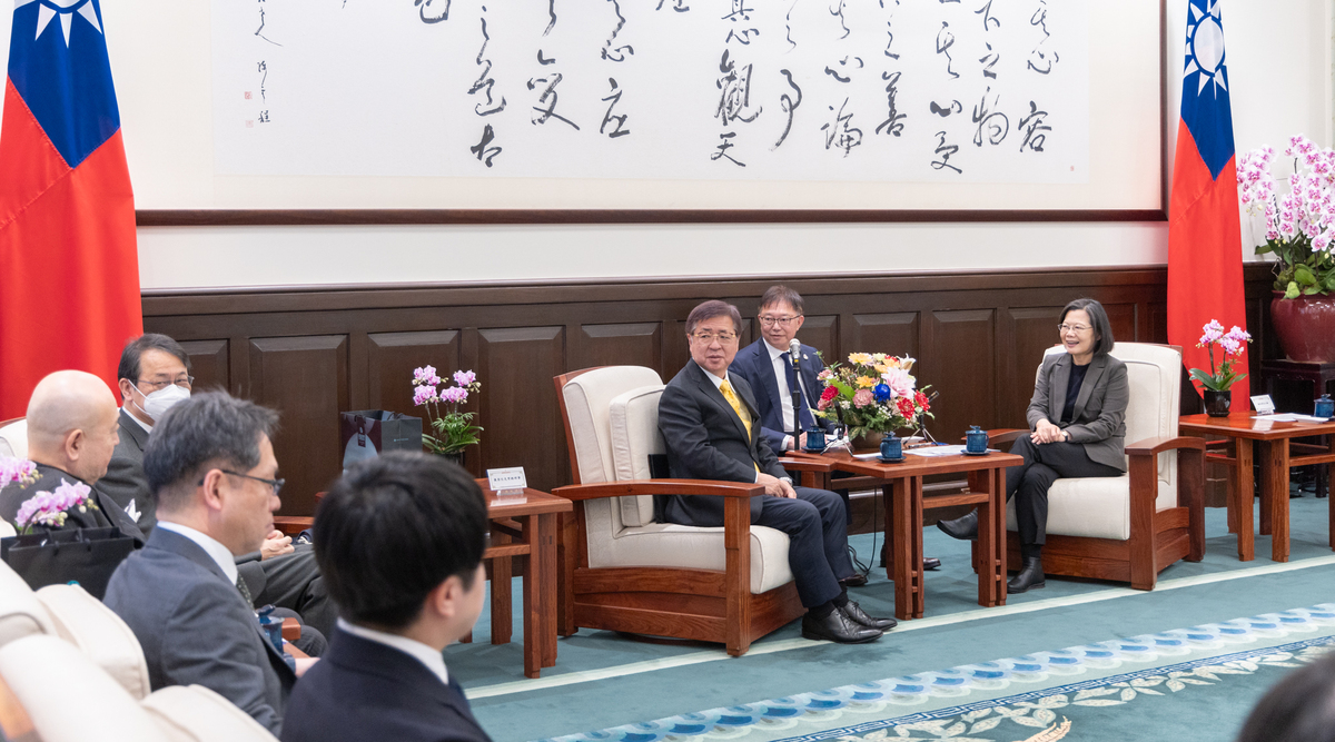 蔡英文接見「日本笹川和平財團常務理事兼原信克乙行」。 圖：總統府提供