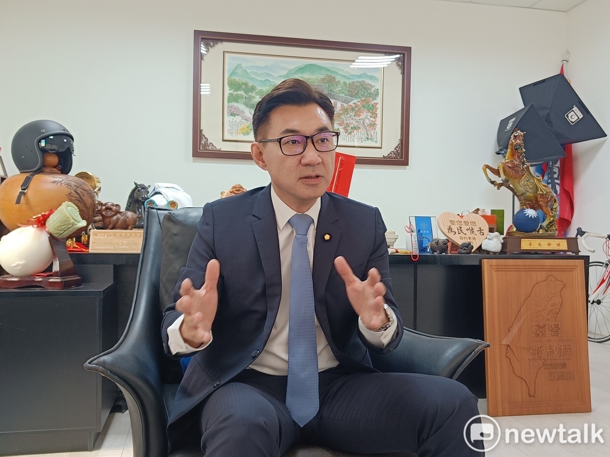江啟臣接受《新頭殼》獨家專訪。 唐復年/攝