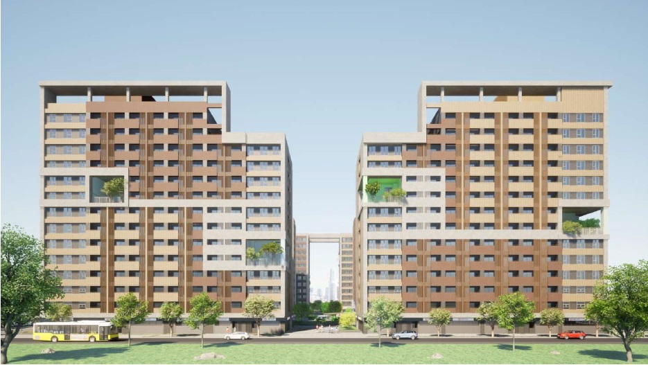 台南市安南區「和順安居」社會住宅完工模擬圖。 圖：國土署住宅組提供