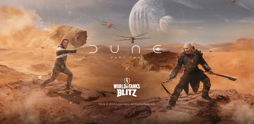戰遊網旗下手遊《戰車世界：閃擊戰》今（26）天公佈與《沙丘：第二部》(Dune Part 2) 跨界合作的合作詳情。 圖：戰遊網/提供