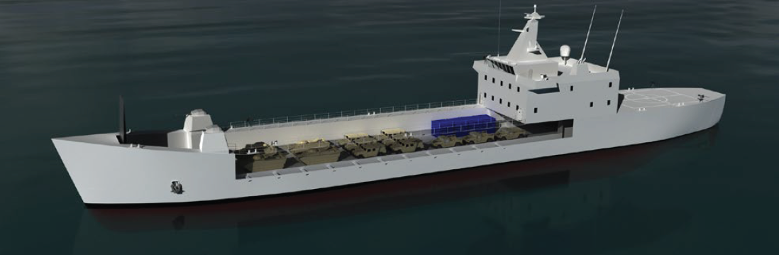 美國海軍陸戰隊中型登陸艦設計構想圖。 圖：翻攝NAVSEA