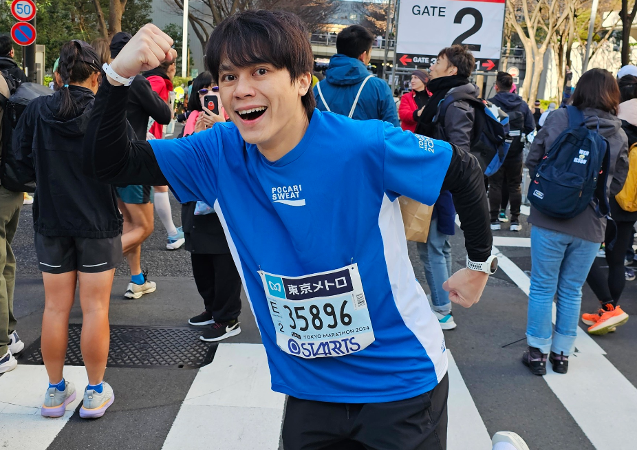 HowHow到日本東京挑戰42公里的全程馬拉松。 圖：翻攝自HowHow IG