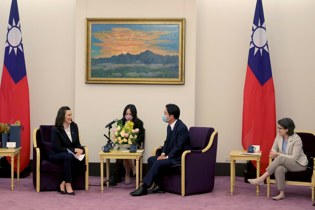 賴清德偕同蕭美琴接見美國密西根州長魏美桂。 圖：總統府提供