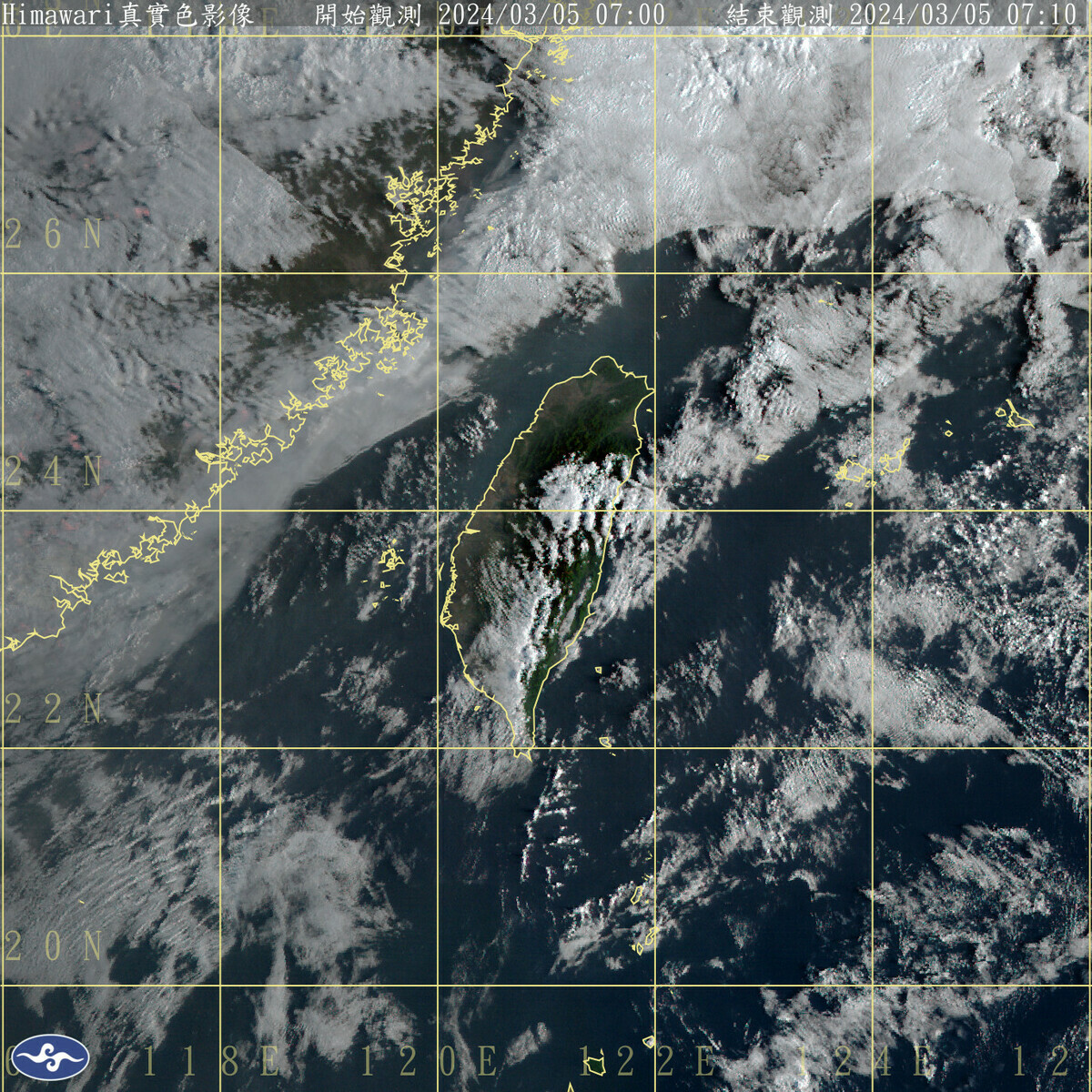 今天各地大多為多雲到晴的好天氣，只有南部地區與澎湖、金門、馬祖將有零星短暫陣雨。 圖：中央氣象署／提供