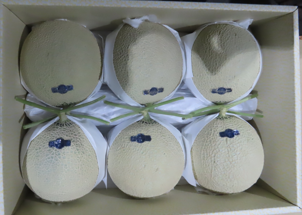 日本靜岡產的「鮮蜜瓜（哈密瓜）」被檢測出含有禁用的農藥「撲滅松」。 圖：食藥署／提供