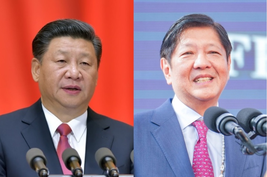 中國領導人習近平、菲律賓總統小馬可仕（Ferdinand Romualdez Marcos Jr.）。 圖：央視、擷自@bongbongmarcos／X
