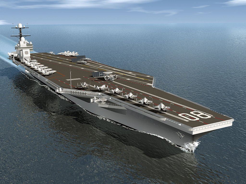 美國海軍「福特級」(Gerald R. Ford-class)航空母艦的3號艦「企業號(USS Enterprise CVN-80)」想像圖。 圖：翻攝US NAVY