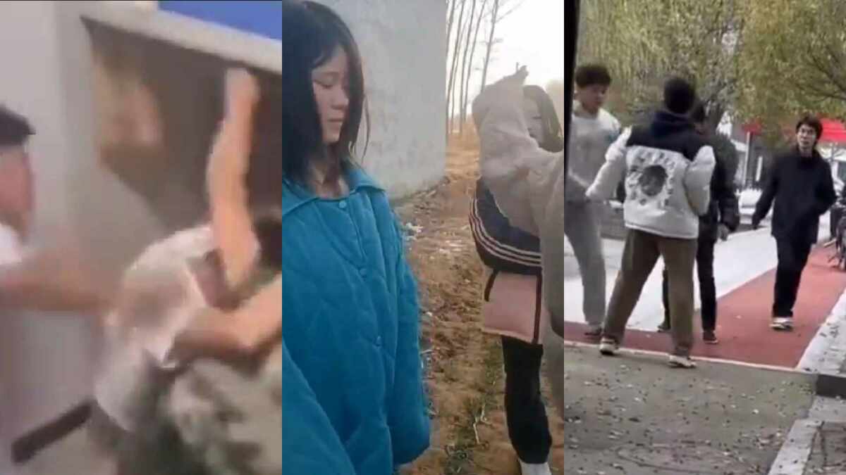 中國各地近期頻繁發生霸凌事件，類似的霸凌行為不僅局限於邯鄲市，而且在全國各地持續發生。 圖 : 翻攝自影片（新頭殼合成）