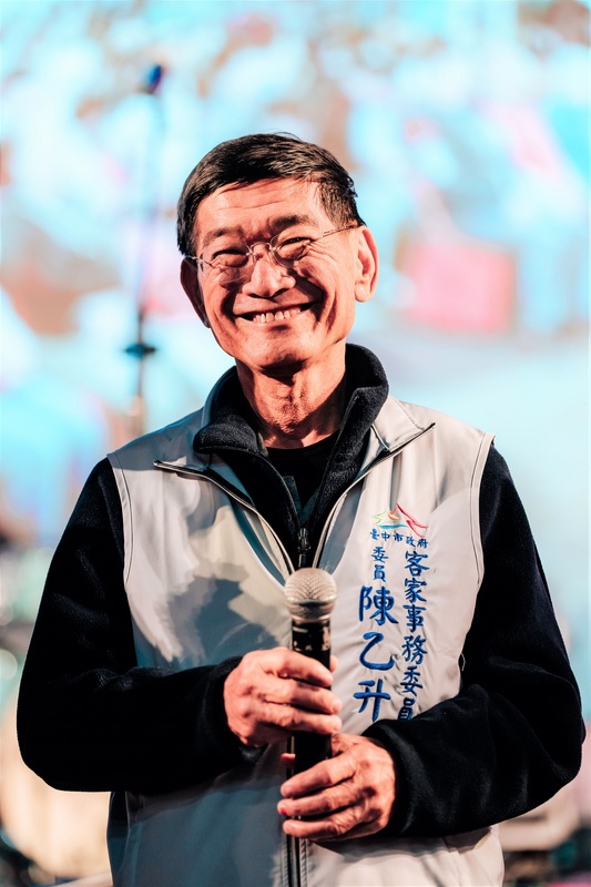 陳乙升先生於今年新丁粄節活動留下最後身影。 圖：台中市客委會/提供