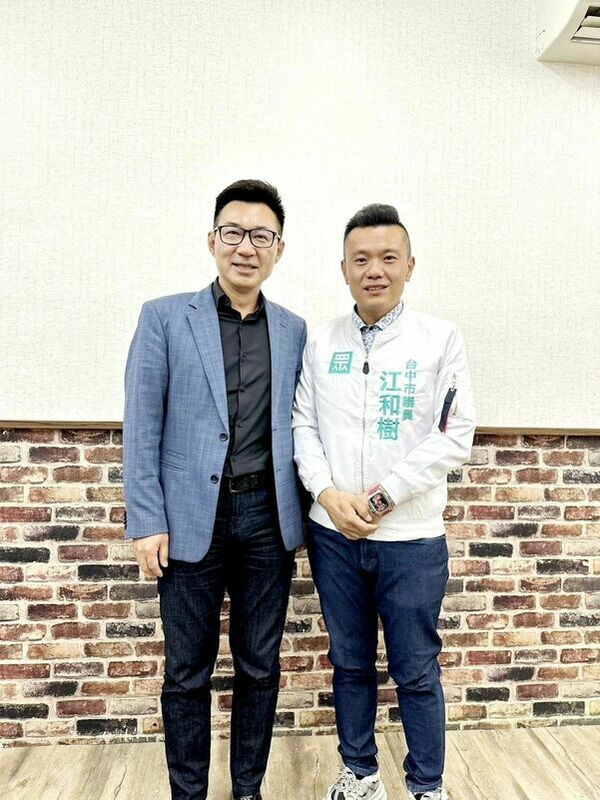 民眾黨台中市黨部主委江和樹，在臉書發文「期許江副院長能夠在2026順利當選台中市長，為屯區發展盡心盡力。」 圖：取自江和樹臉書