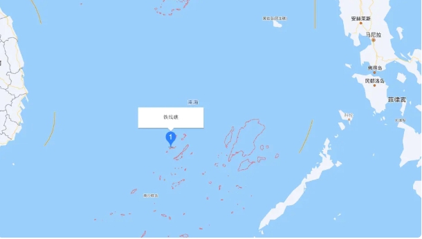 中菲南海主權爭議，鐵線礁地理位置圖。 圖 : 翻攝自環球網