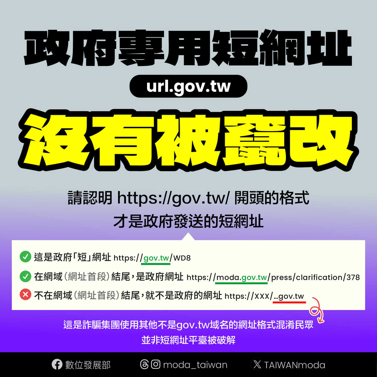 數位發展部25日澄清表示，短網址服務運作良好，並無遭駭客入侵或破解情事。 圖：數位發展部提供