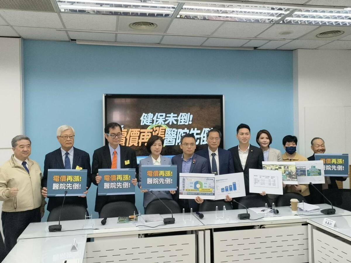 立法院國民黨團今（27）天召開記者會，呼籲政府凍漲所有醫療院所電價。 圖：國民黨立法院黨團/提供