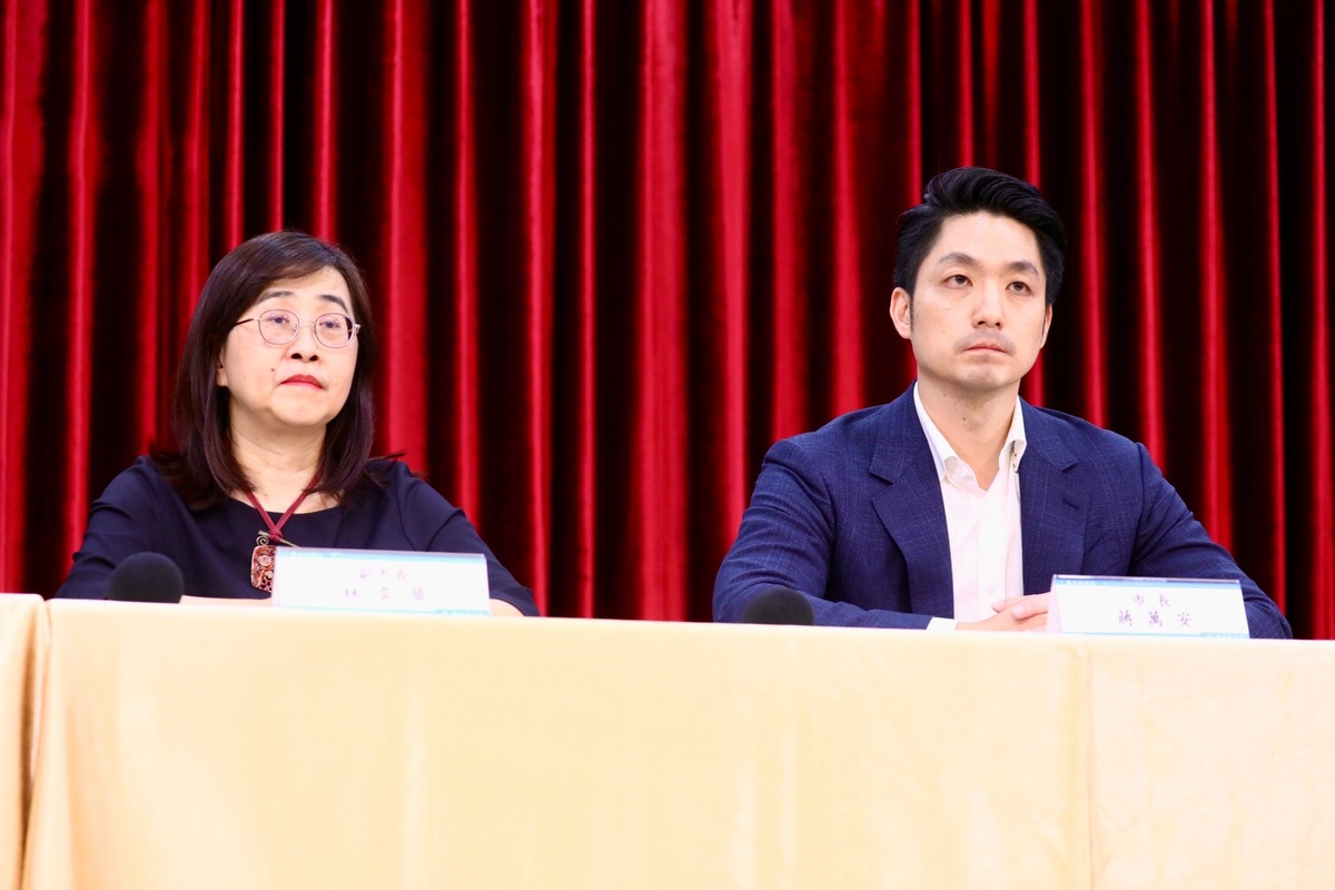 台北市長蔣萬安(右)、副市長林奕華(左)。 圖:張良一/攝