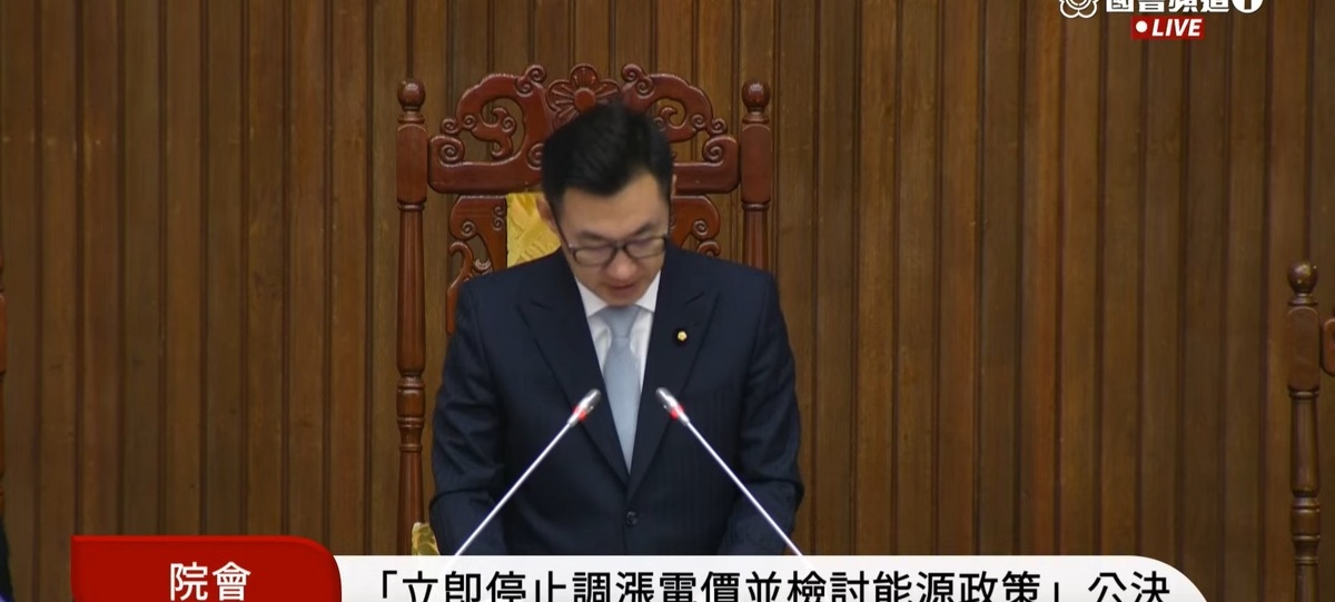 立法院副院長江啟臣宣布國民黨團提案，交付朝野黨團協商。 圖：擷取自國會頻道