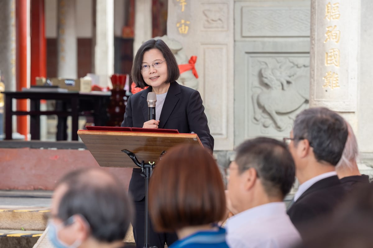 蔡英文出席「新竹縣褒忠亭113年義民爺春祭大典」。 圖：總統府提供
