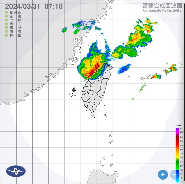 今天各地降雨機率高，雨勢在中部以北地區最明顯。 圖/中央氣象署
