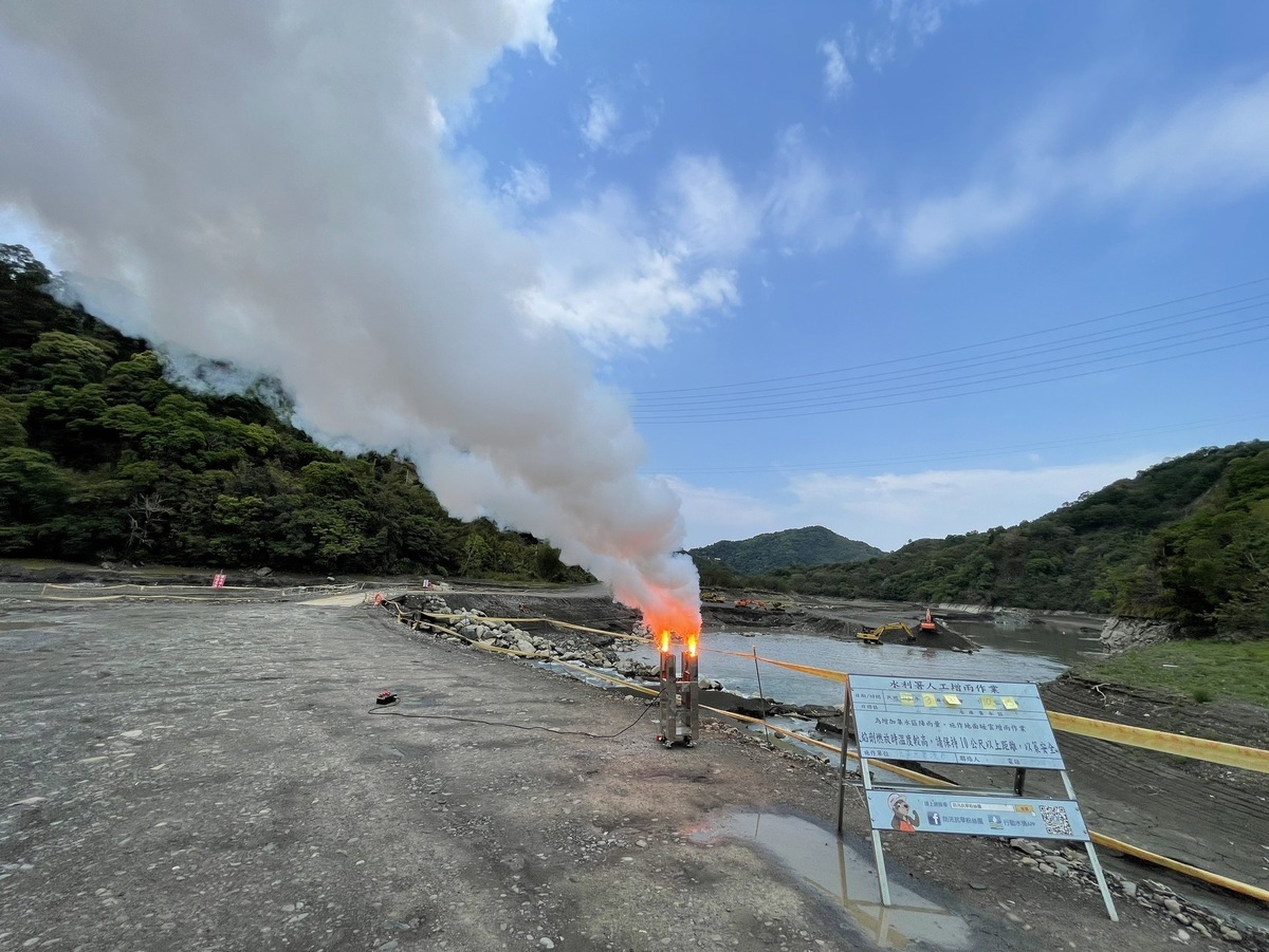 石門水庫今晨實施第六波人工增雨。