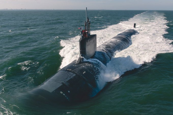 弗吉尼亞級潛艇蒙大拿號( SSN 794 )近日安裝新型磁流體推進器準備進行海試，該推進器能有效提升潛艇的隱身性能，但真實性能還有待海試結果出爐。 圖：翻攝自 @Yamato_Armada X 帳號