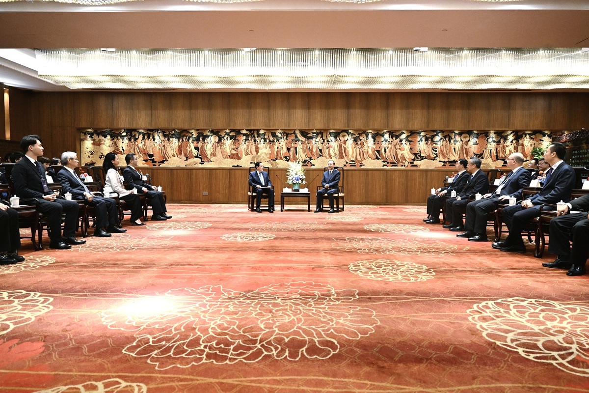 前總統馬英九訪中會見廣東省委書記黃坤明。 圖：馬英九辦公室提供