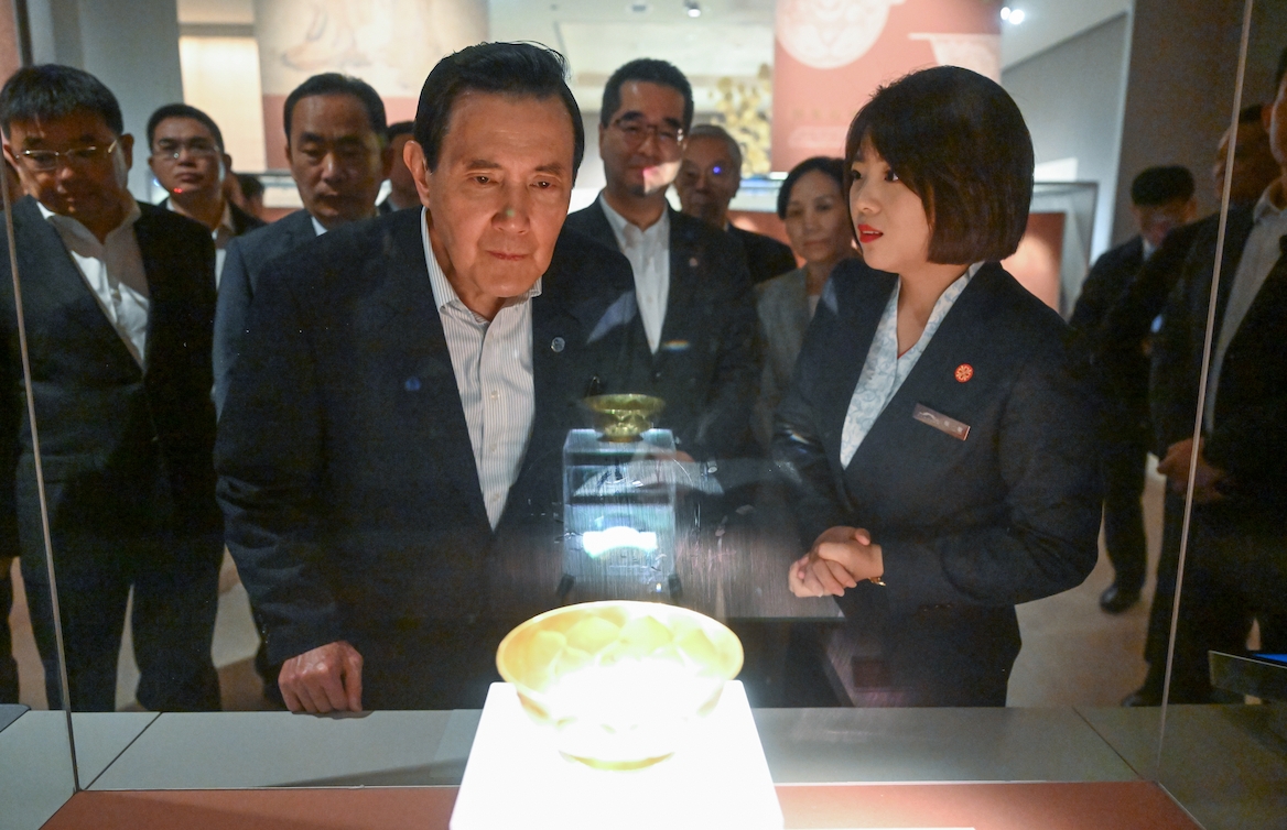 馬英九表示，從前幾天看了黃帝陵祭祀，再到陝西歷史博物館琳瑯滿目的收藏品，見證了中華文化五千年的禮樂文明，自己感到很高興。 圖：馬英九基金會提供