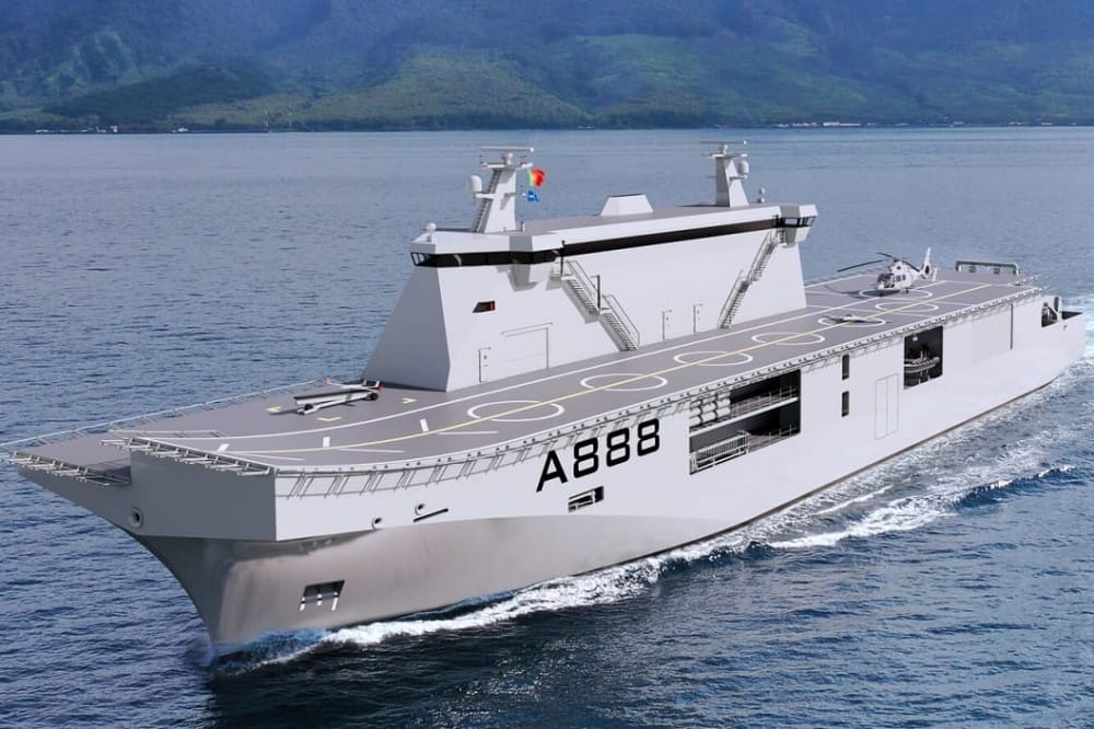 荷蘭達門造船廠為葡萄牙海軍建造多功能海軍平台艦，傳將成為無人機「母艦」。圖為達門造船廠釋出藝術渲染圖。 圖：翻攝damen.com