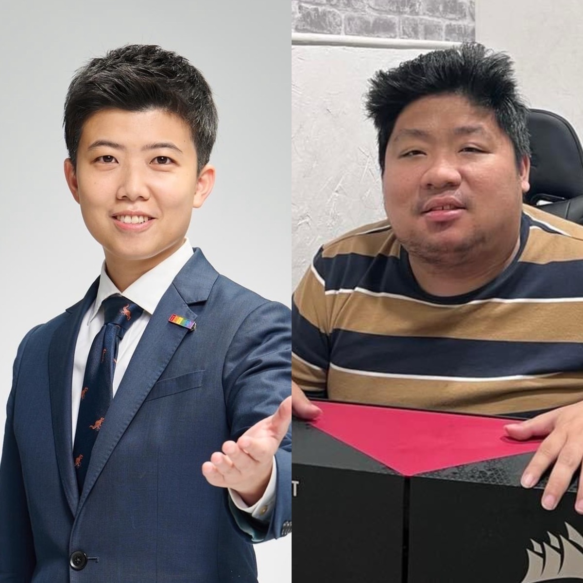 統神跟台北市議員苗博雅在直播上對質了35分鐘，最後統神被苗博雅狠狠電爆才低頭認錯。 圖：翻攝自苗博雅、統神FB