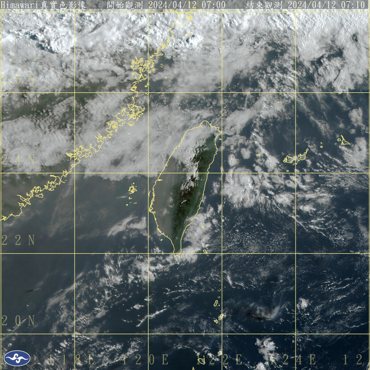 東部、東南部地區與馬祖今天將有零星短暫陣雨，其他地區包括澎湖、金門則是多雲到晴的天氣；午後，東北部地區與西半部山區將有局部短暫陣雨。 圖：中央氣象署／提供
