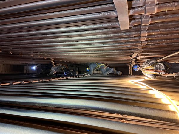台中電廠7號機因地震導致鍋爐管排弱化發生破管，停機檢修中。 圖：台電提供