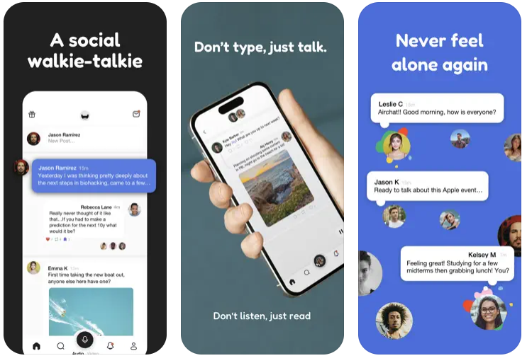 新興的APP：Airchat，被譽為語音版的X(原推特)或Threads，用戶通過麥克風錄制語音，App則利用AI技術將語音轉換為文字，發布時既有聲音也有文字。 圖：翻攝自Airchat 官網下載頁面