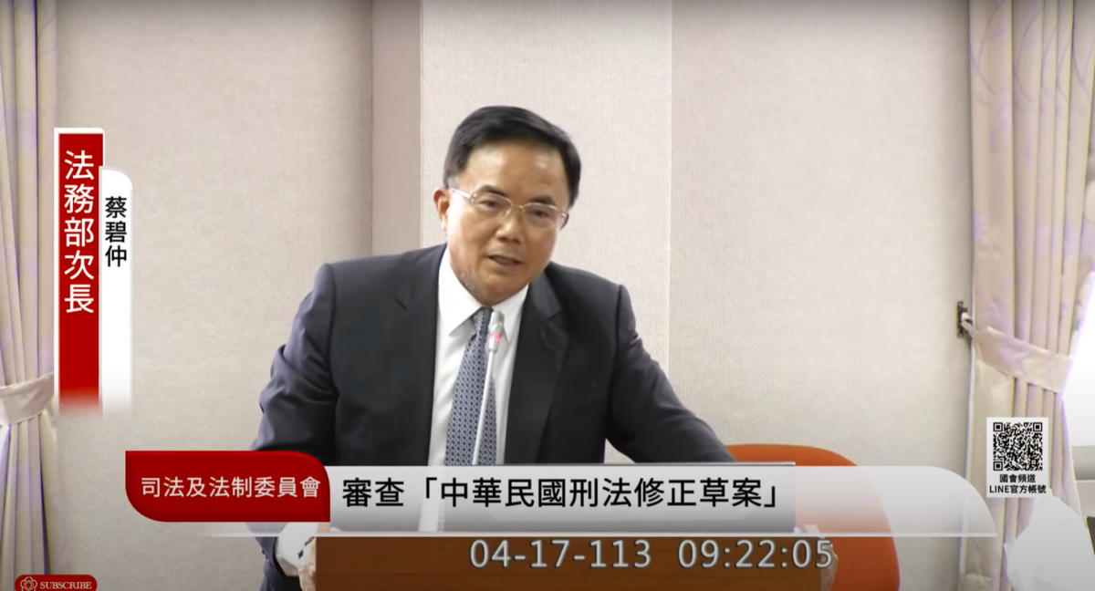 立院司法委員會今審查虐童加重刑責，法務部認同「該判死就判死」。 圖：翻攝自國會頻道