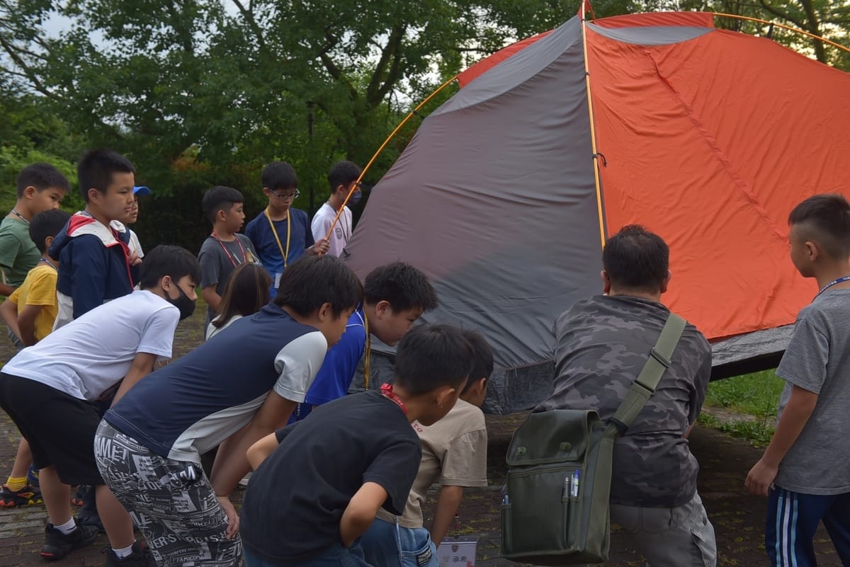 野外搭帳教學。 圖：林業保育署新竹分署／提供