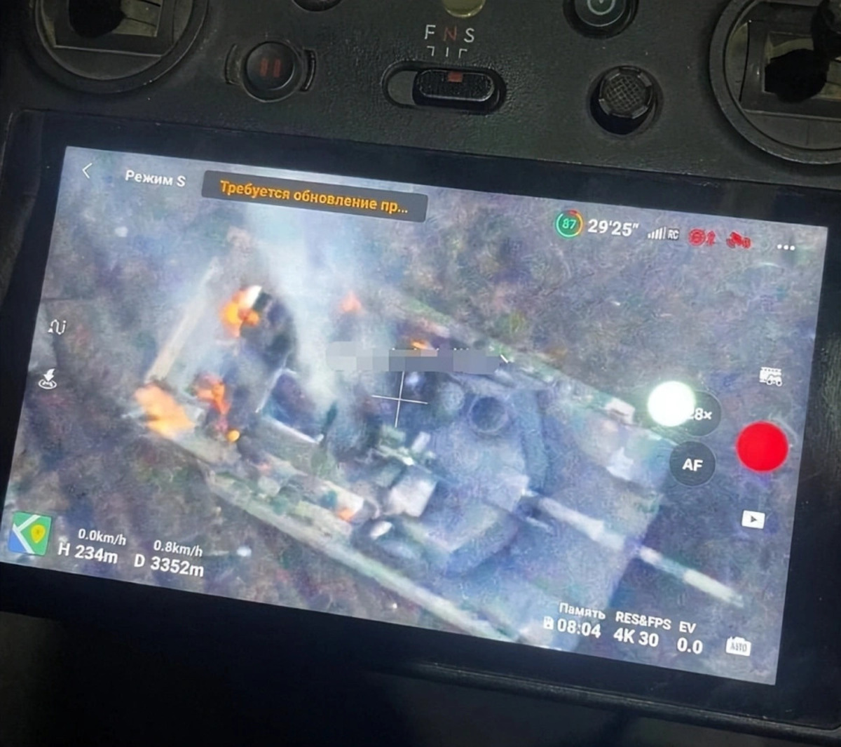 被俄軍打擊的烏軍M1A1「艾布拉姆斯」主戰坦克。 圖：翻攝自騰訊網