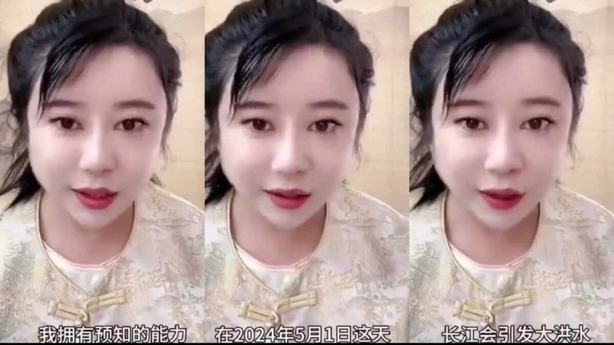 影片中的師太佛名為「十紫」，道名為玄乙，自稱擁有預知能力，並在影片中預言中國即將迎來重大洪水災難。她預測 2024 年 5 月 1 日，中國的長江及其五大支流將發生系統性大洪災，導致多個城市受到影響。 圖 : 翻攝自影片