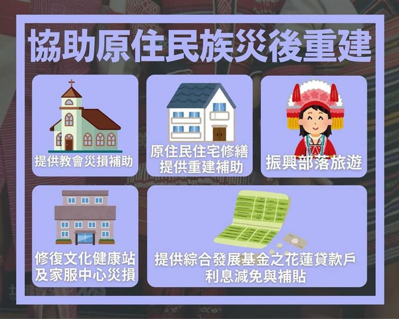 協助原住民族群災後重建。 圖：取自林靜儀臉書