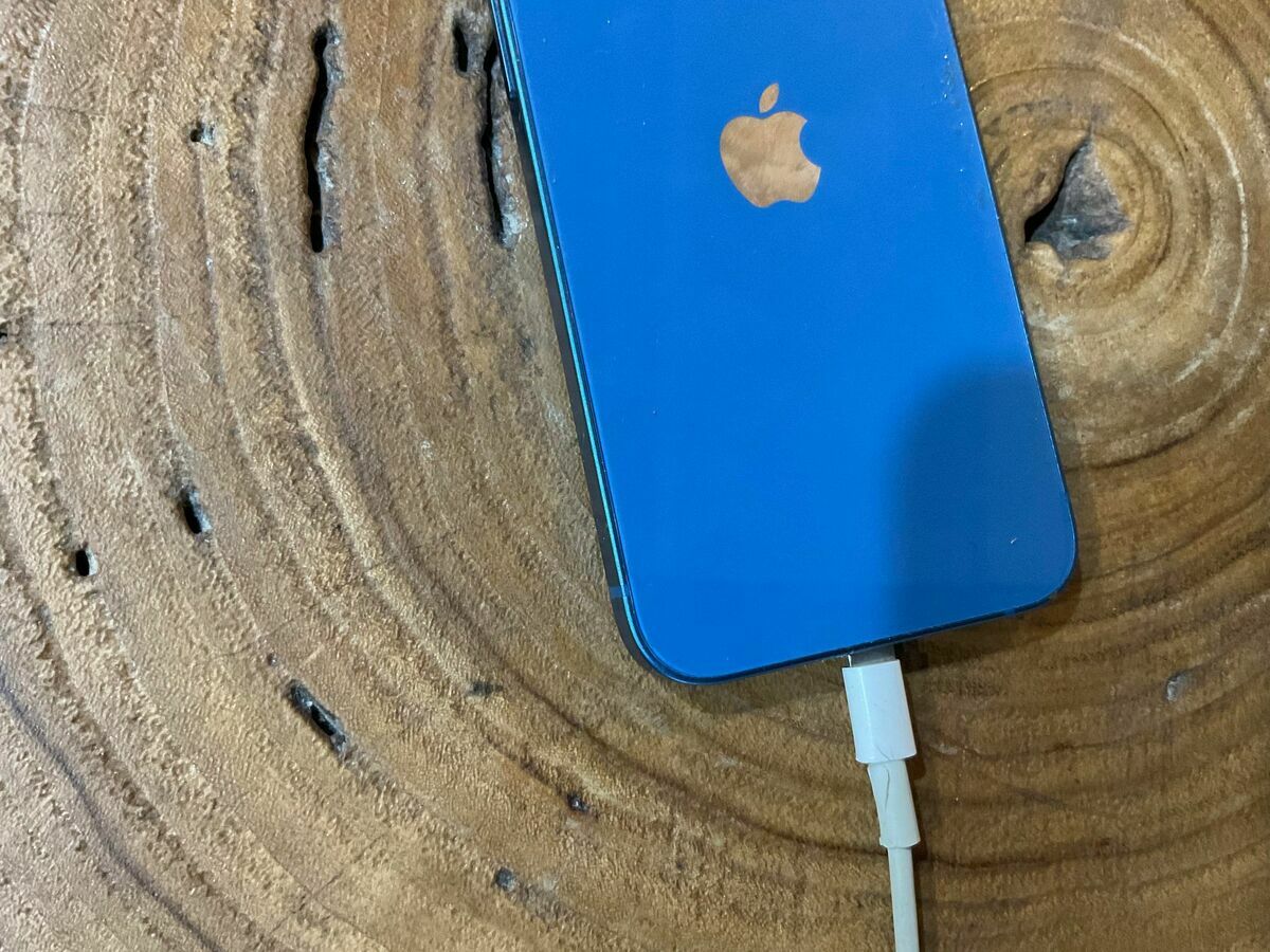 蘋果在其「iPhone的重要安全資訊」官方安全指南中指出充電有５大禁忌行為，其中充電器插頭或插腳損壞即為其中之一。 圖：曾郡秋／攝