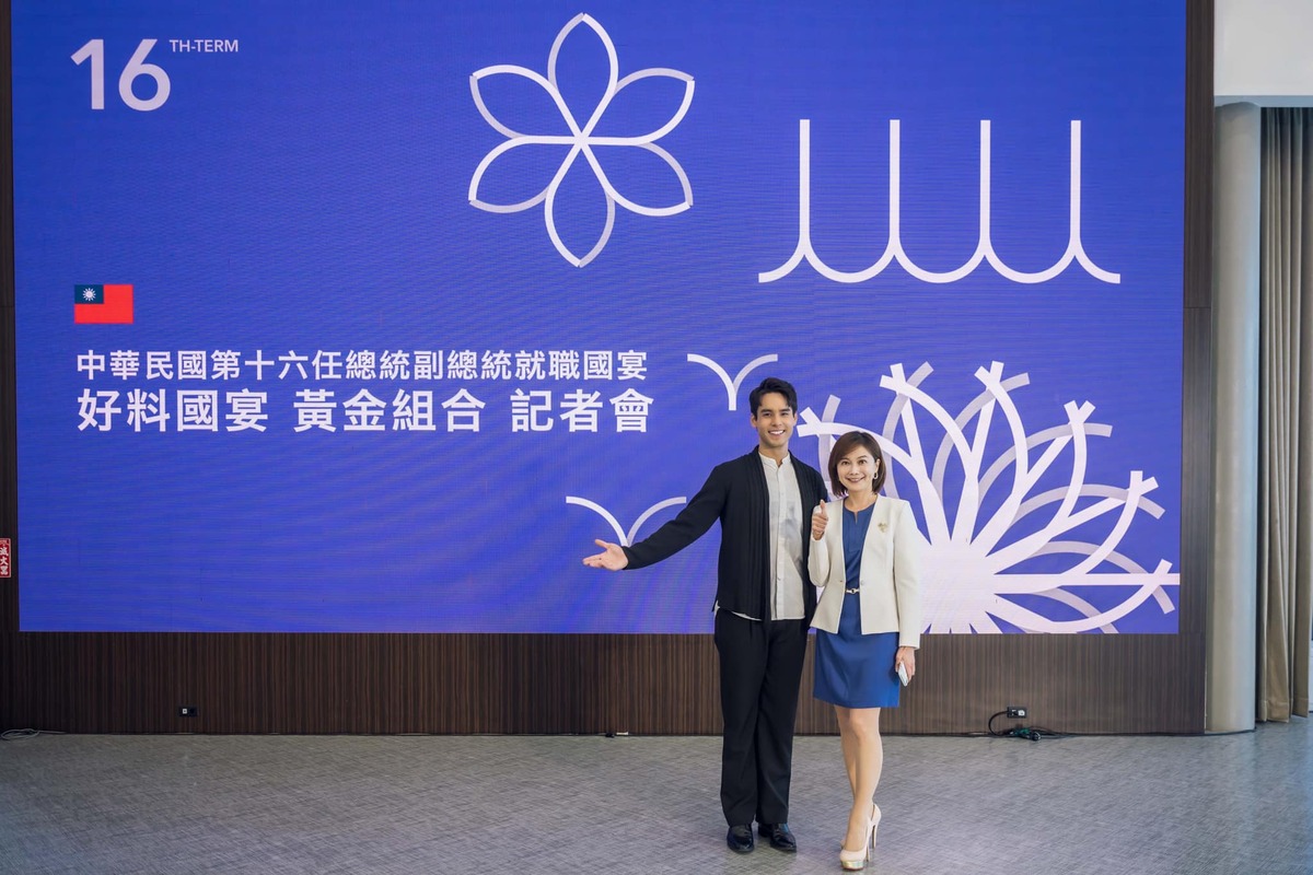 國宴主持人郭雅慧、戴凱文。 圖：翻攝自郭雅慧臉書
