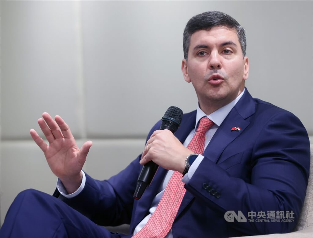 巴拉圭總統潘尼亞2日在首都亞松森接受日本讀賣新聞專訪，在台灣議題上表明挺台立場堅定不移。 圖：中央社提供